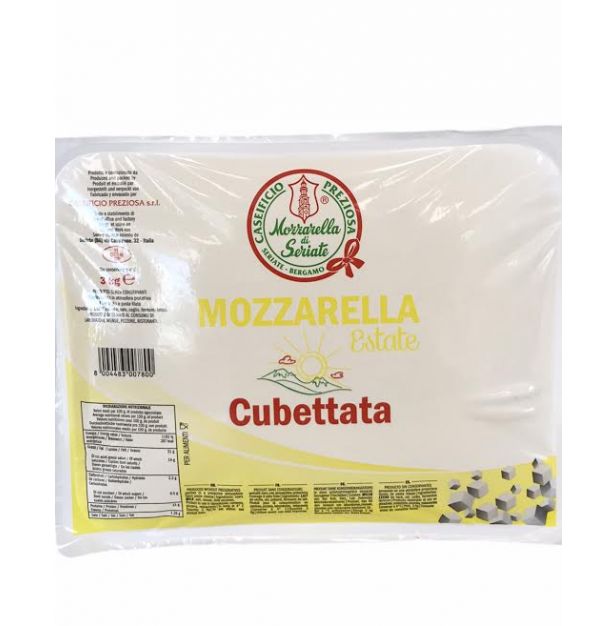 Моцарела за пица на кубчета 3 кг. CASEIFICIO PREZIOSA Моцарела за пица на кубчета 3 кг. CASEIFICIO PREZIOSA