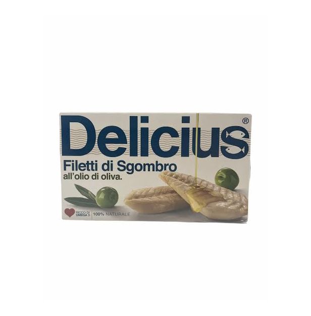 Филе от Скумрия в зехтин 125 гр. DELICIUS Филе от Скумрия в зехтин 125 гр. DELICIUS