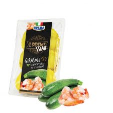 Джирасоли със скариди и тиквички 250 гр. Джирасоли със скариди и тиквички 250 гр.