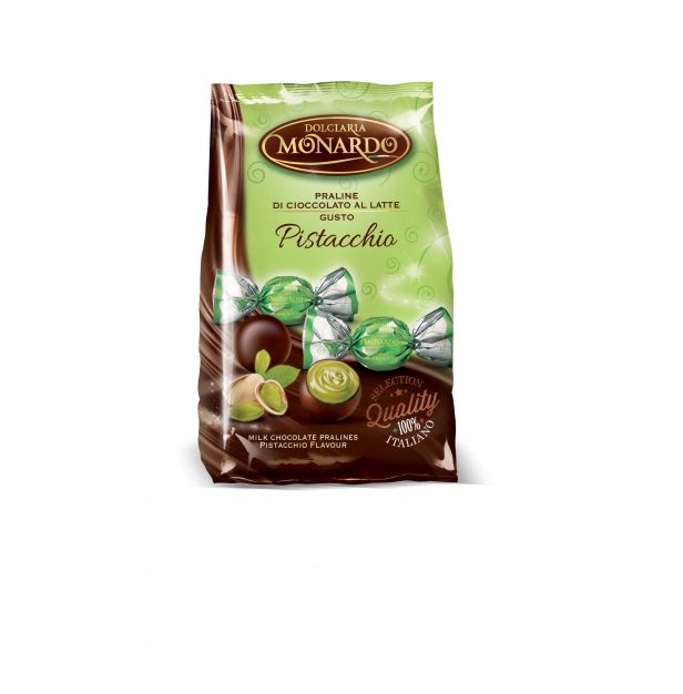 Шоколадови бонбони с млечен шоколад с шам-фъстък 110 гр. MONARDO
