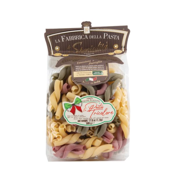 Фидандзати триколоре 500 гр.  LA FABBRICA DELLA PASTA